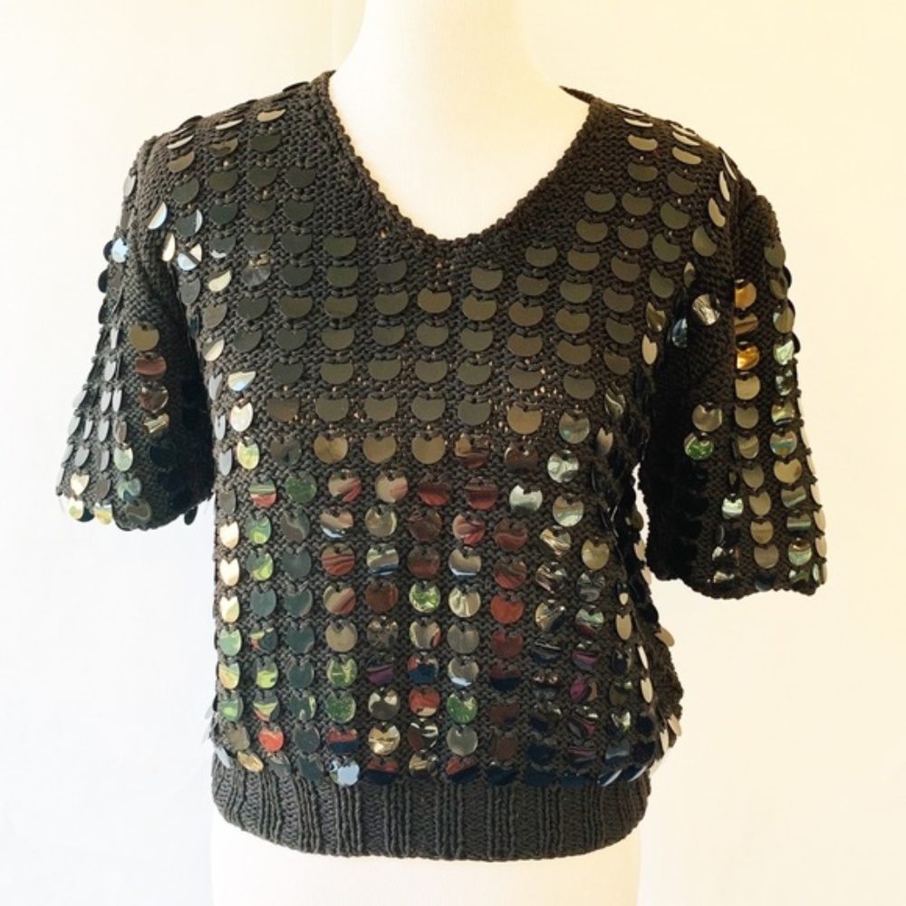 Vintage Marisa Christina Black Sequin Sweater